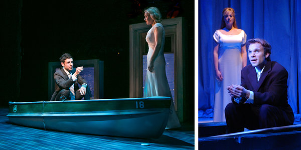 Left, Adam Kantor and Betsy Wolfe in the 2013 revival at Second Stage; right, Sherie René Scott and Norbert Leo Butz in the 2002 production at the Minetta Lane Theater. 