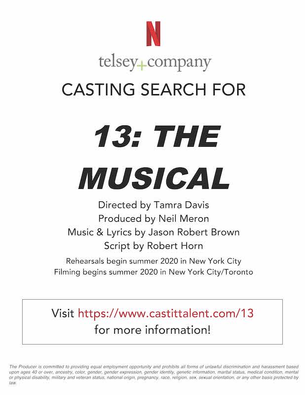 Now Casting For 13 The Movie Jason Robert Brown